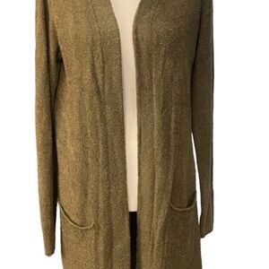 Barefoot Dreams Olive Open-Front Pocket Cardigan